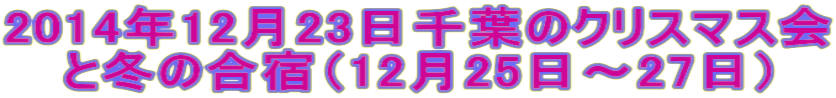 2014年12月23日千葉のクリスマス会 と冬の合宿（12月25日～27日）